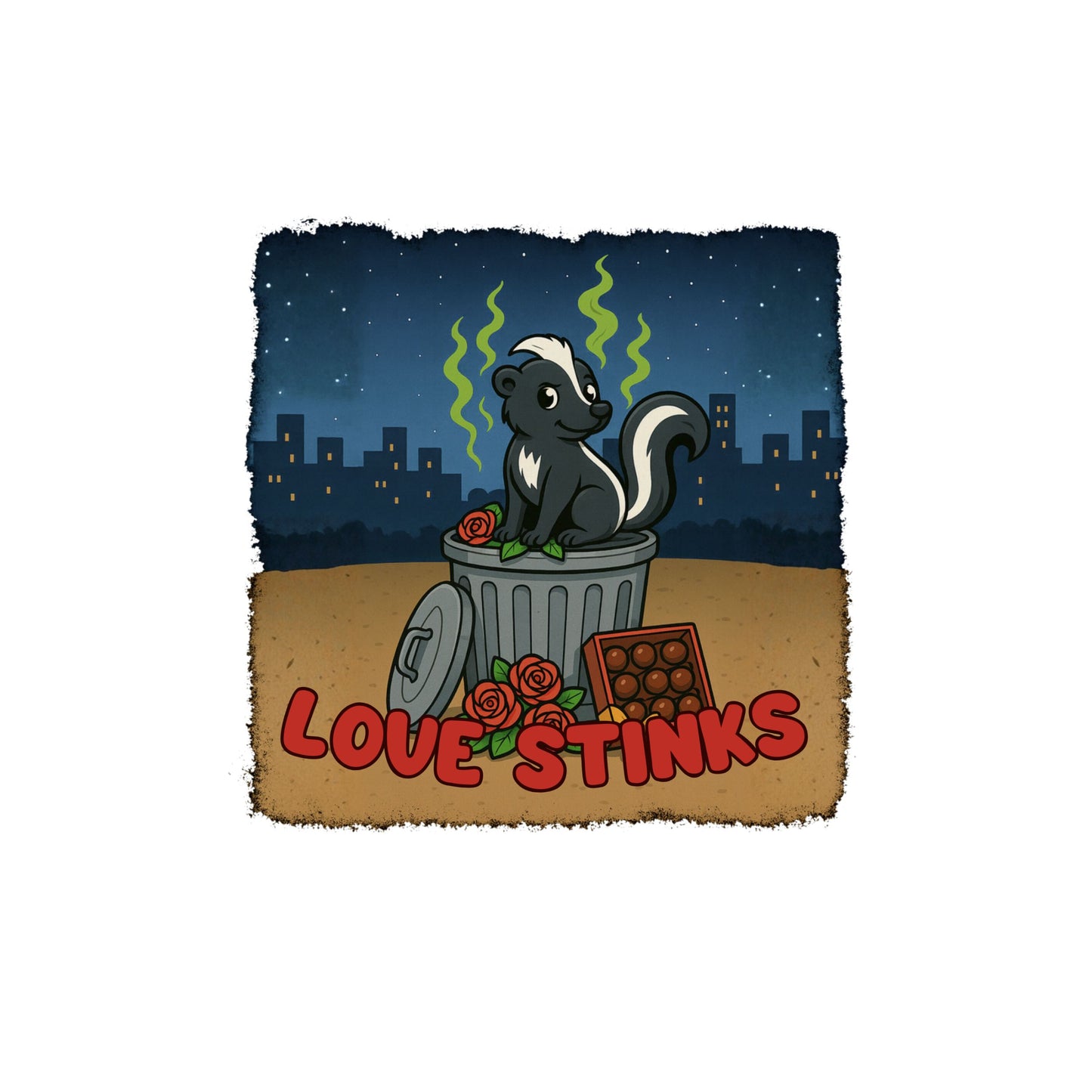 Love Stinks   Trashcan  Gildan Hoodie