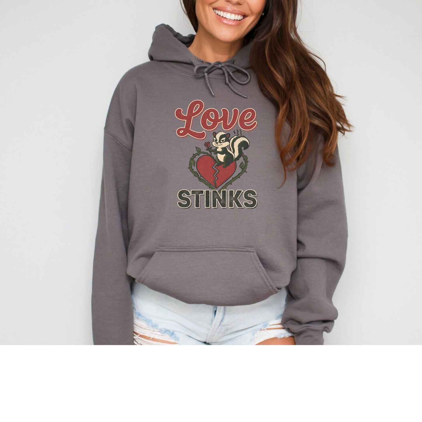 Love Stinks Heart  Gildan  Hoodie