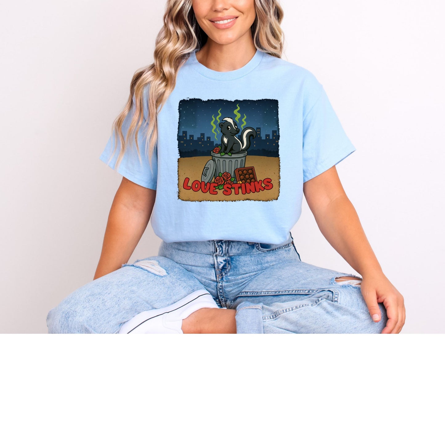 Love Stinks Trashcan Short Sleeve Gildan T-shirt