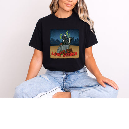 Love Stinks Trashcan Short Sleeve Gildan T-shirt