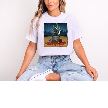 Love Stinks Trashcan Short Sleeve Gildan T-shirt