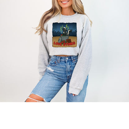 Love Stinks Trashcan  Gildan Crewneck/Sweatshirt